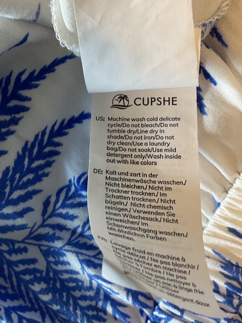 ⭐️CUPSHE Leaf Print V-Neck Cover-Up Dress - size XL - Picture 7 of 9